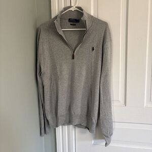 Vintage Polo Ralph Lauren 1/3 Zip-Sweater Old Money Size Large Gray